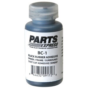 Main product image for Black Rubber Cement Speaker Repair Glue 1 oz. Bottle 340-078